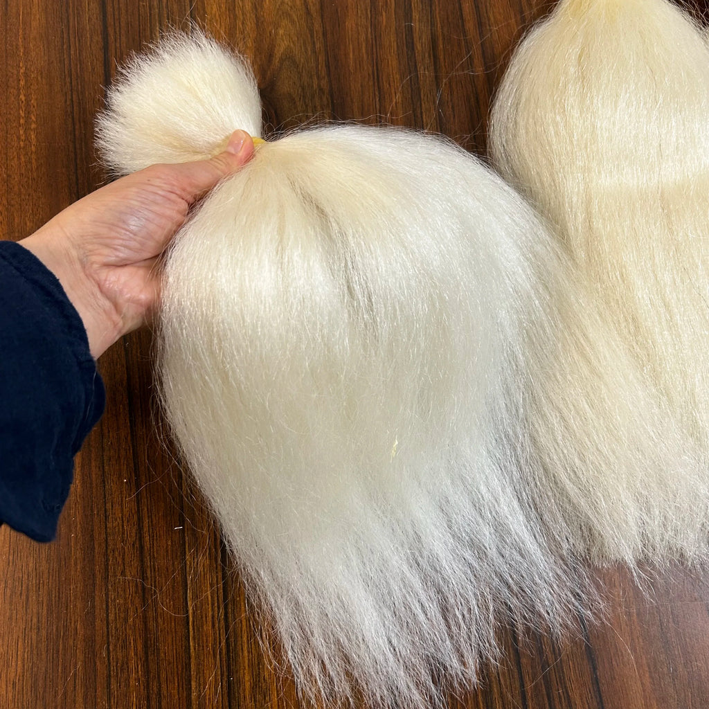 16'' Hair Length Yak Hair Double Drawn Bleached White Hair Bundle - min Order 100g