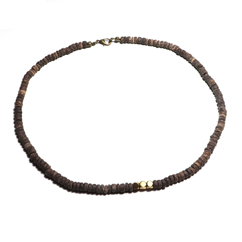Men Necklace 100% Natural Wooden Collar Homme 18Inch Choker Colliers Hombre Yoga Meditation Jewelry Male Accessories Vintage