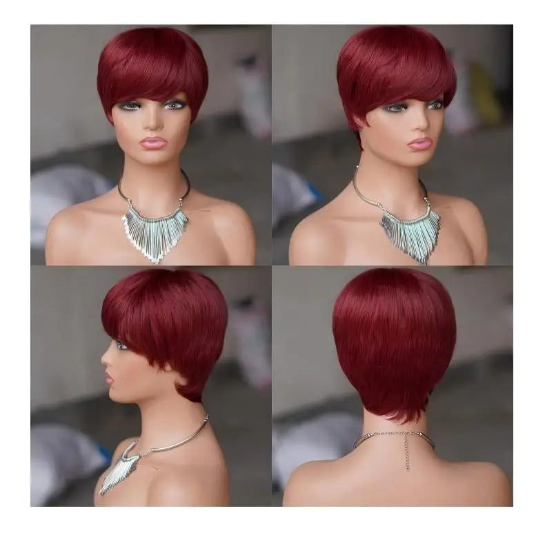 Beauty Products Short Human Hair Pixie Wig Glueless Machine Made 100% Real Remy Human Hair Pixie Cut Wig for Black Women
