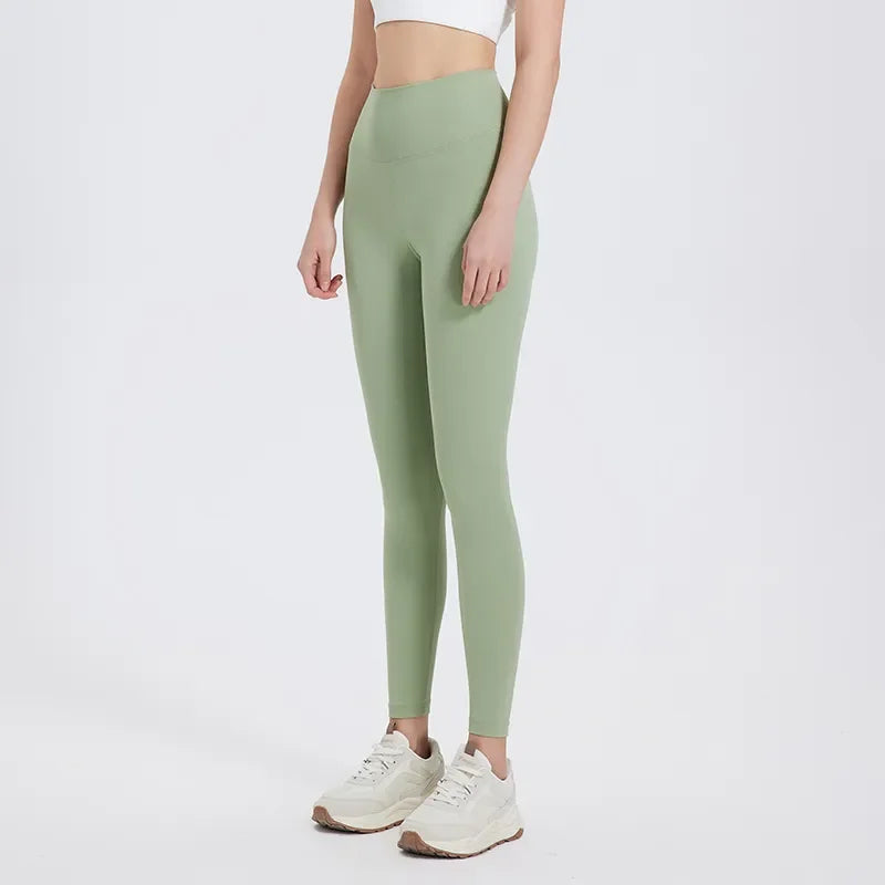 Sports Leggings High Waist Soft Naked Feeling Yoga Pants Women Sportwear Elastic Quick Dry Breathable