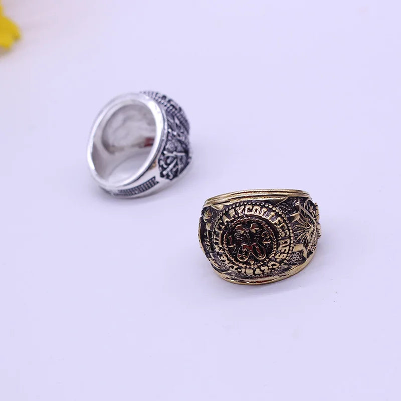 2020 Fashion Domineering Men's Ring Classic Movie Series Jewelry Retro Zinc Alloy Bronze Punk Engraved Metal Jewelry Gift