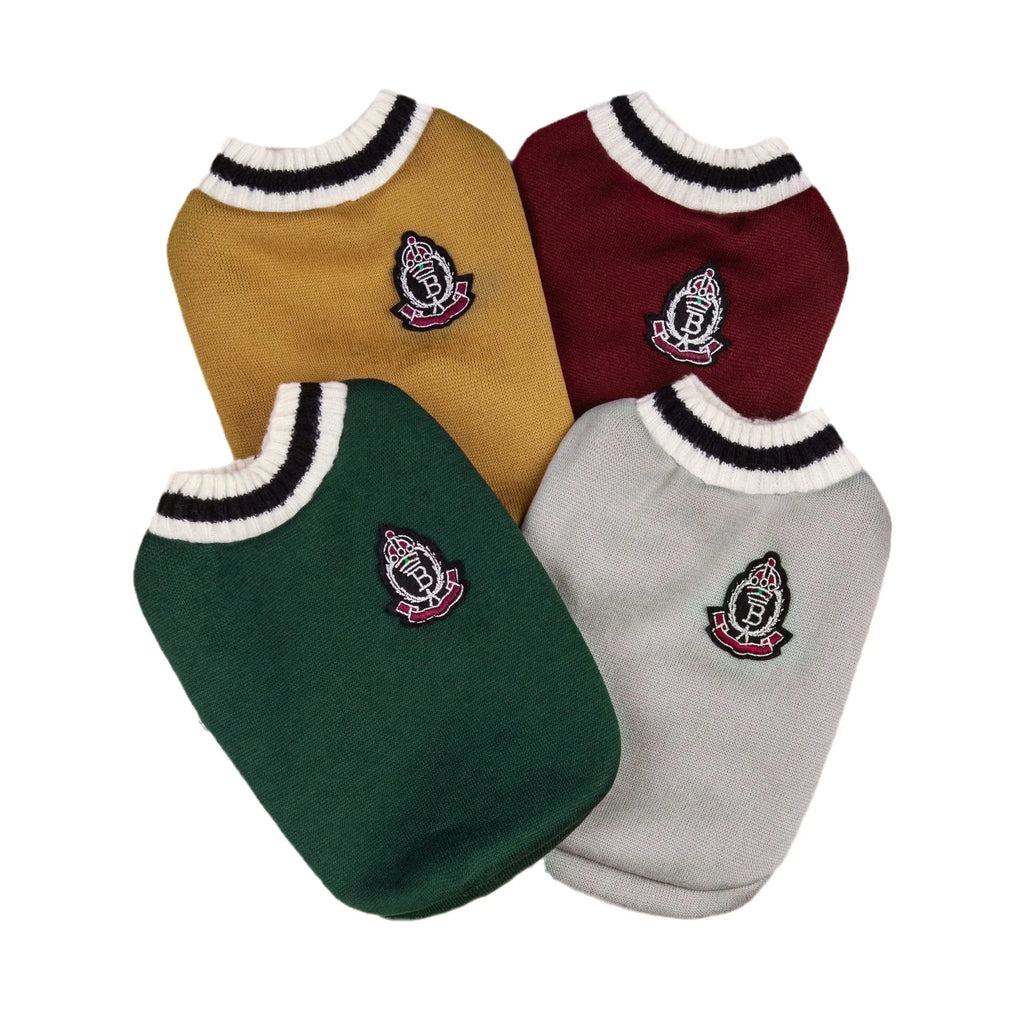 Pet Clothing Custom Dog Winter Warm Clothing Preppy Style Pet Vest Matching Color Cat Sweater