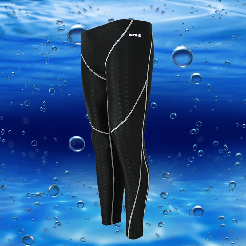 Men's Swimwear Long Swimsuit Protective Rush Guard Waterproof Swimming Trunks Professional Sport Men Jammers