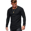 Pleated Long Sleeves Crew Neck Compression Slim Fitted Shirts Quick Dry Custom Men Gym Muscle Training Fitness T Shirt With Logo