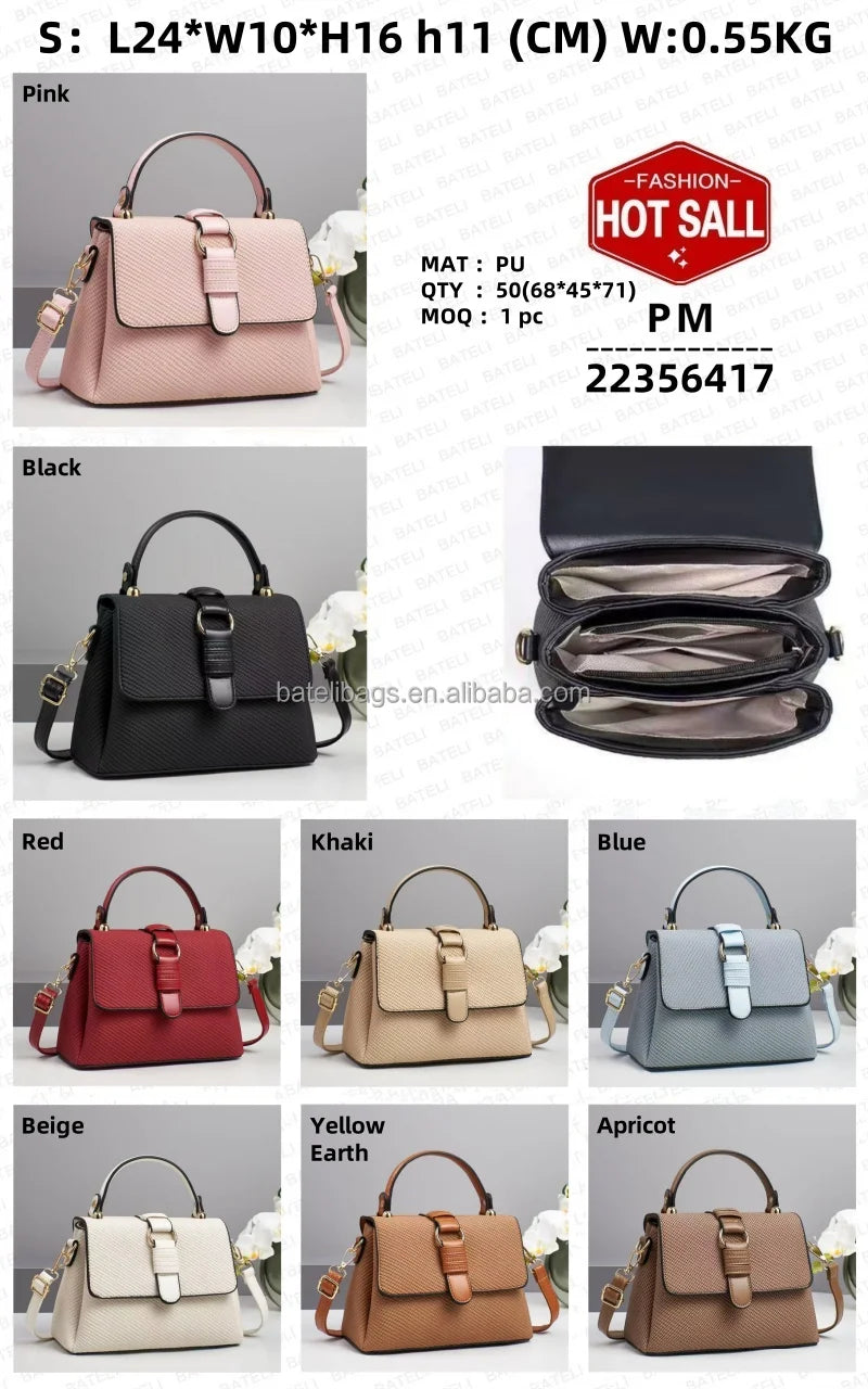 2025 Korean Style Ladies Fashion Large Capacity Women's Bag Solid Color Multifunctional Durable Foldable Zipper Chains