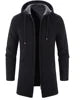 Liu Ming Men's/ women Thick Warm Fleece Cardigan Winter Trending Casual Windbreaker Jackets with Zipper Closure Knitted Sweater Hooded