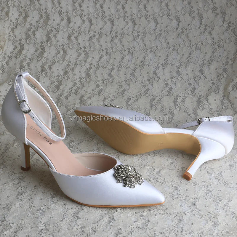 Customized White Shoes for Wedding Women Stiletto Heels