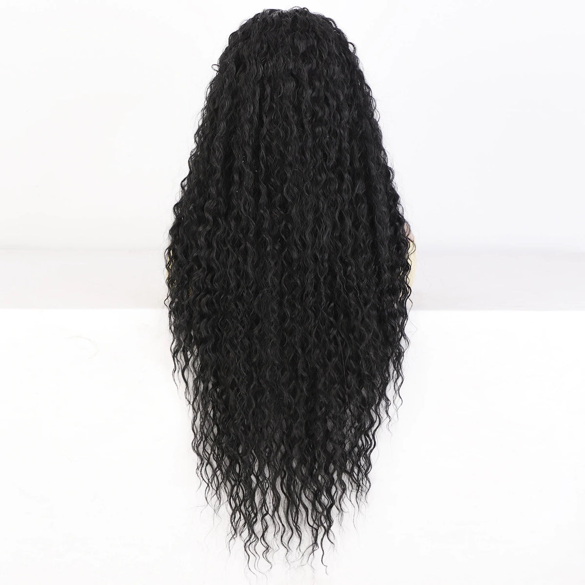 Wholesale Curly Synthetic Wig Premium Futura Fiber Heat Resistant 34inch T Part  Lace Front Glueless Cheap Wigs for Women