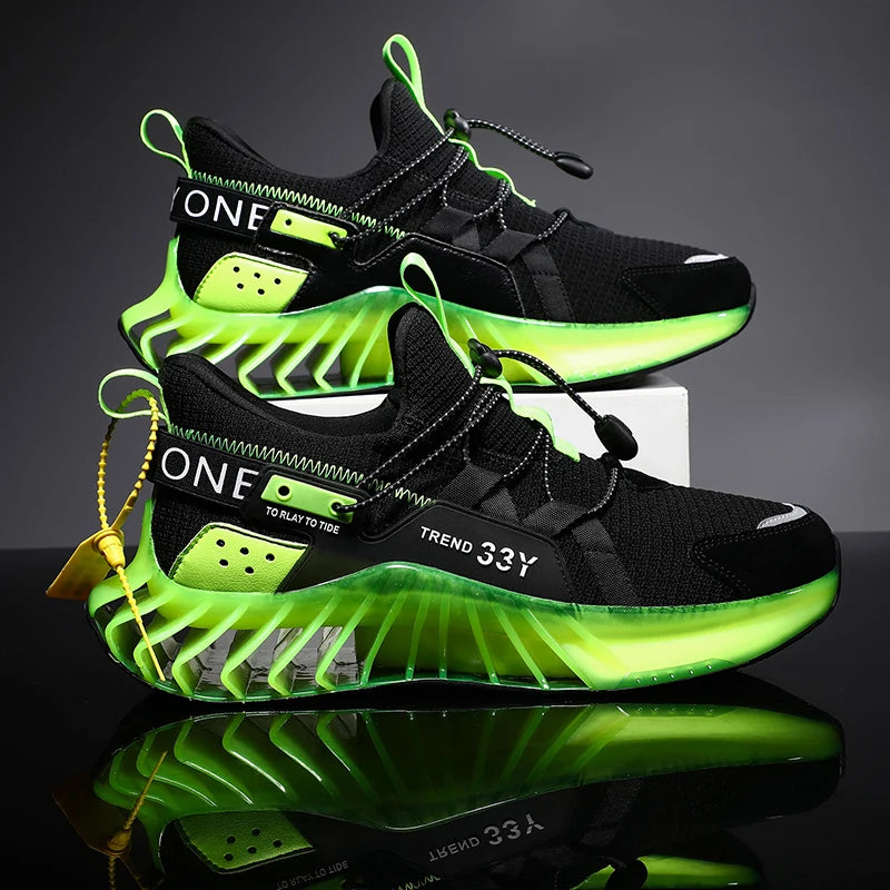 Mesh Fashion Sports Athletic Sneakers Slip on Mesh Fashion Sneakers Sports Shoes Trendy Blade Running Shoes for Men
