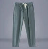 Liu Ming New Arrivals Spring Summer Men Casual Drawstring Solid Color Cotton Linen Pants Trending Trousers