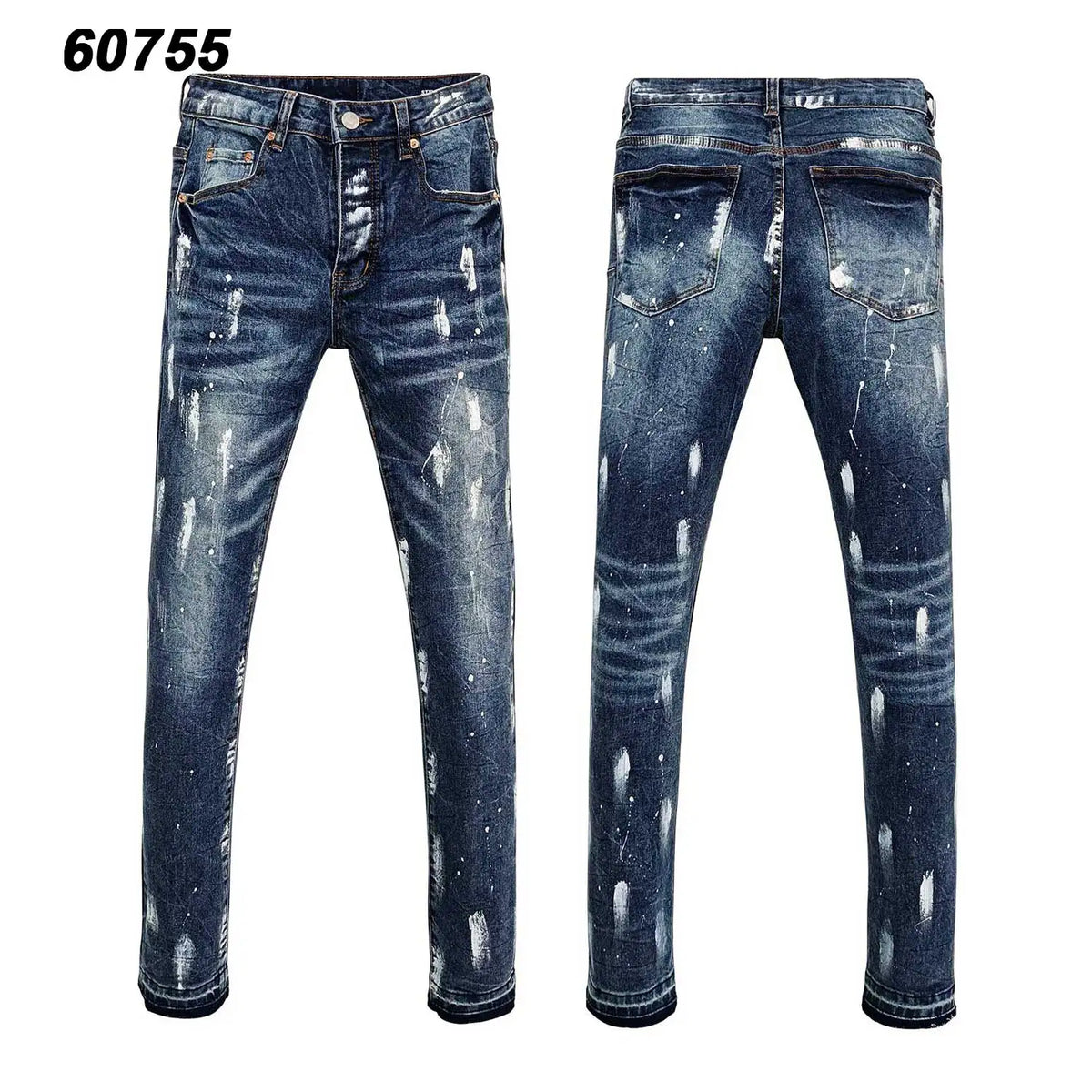Wholesale Streetwear Jeans Pleated Tapered Trousers Men Elastic Damaged Beggi Pants Slim Fit Jeans