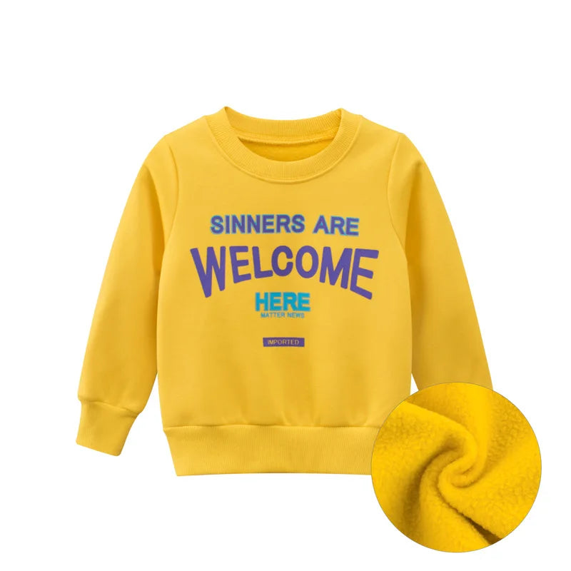 Kids Sweatshirts Coat Autumn Winter New Arrival for Boys & Girls Letter Print Sport Casual Outwear Children's Sweater Clothes