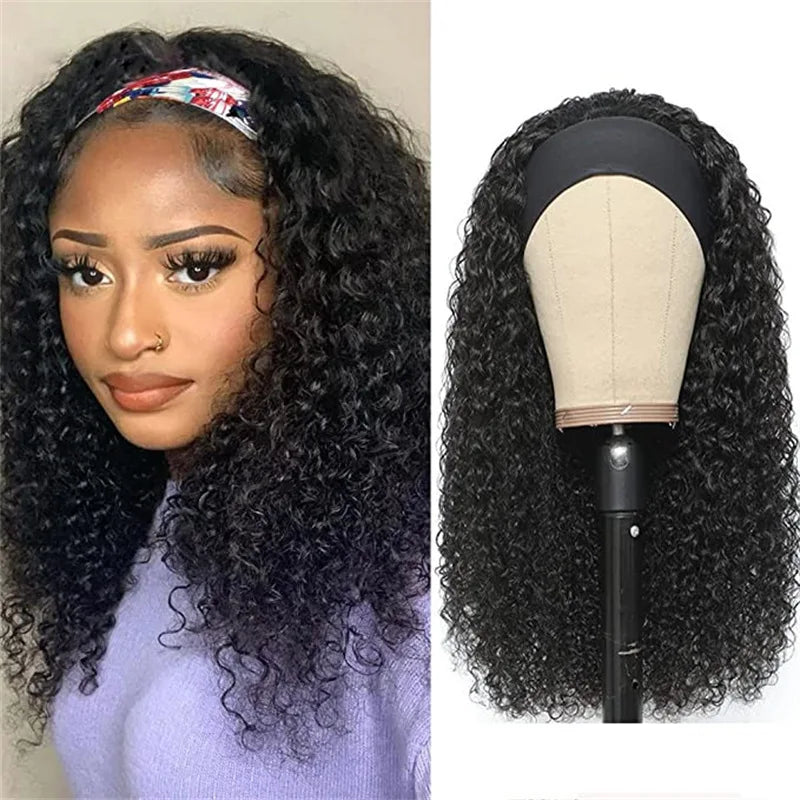 Cross-border Turban Wig European American Women's African Fashion Explosive Black Small Roll Headband Wig High-temperature Silk