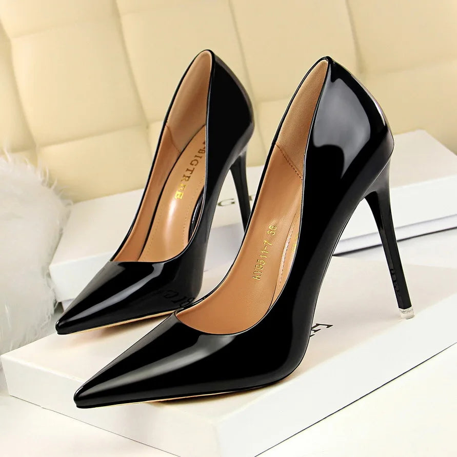 Anti-Slip High Top Low Moq Pumps Fashion High Heels Summer High Heel Wholesale Latest Spring Ladies Golden Pump Shoes
