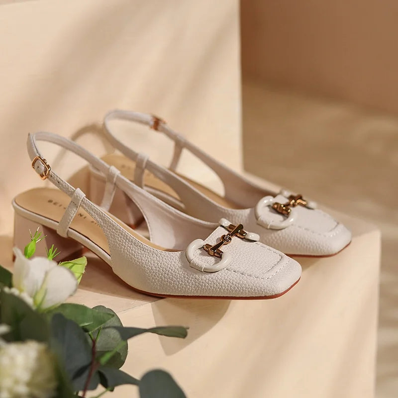 2022 New Ladies Fashion Shoes Sheepskin High Heels