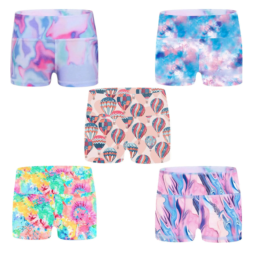 Kids Girl Sports Shorts Bottoms For Ballet Dance Yoga Gymnastic Workout Summer Boy-cut High Waist Dancewear Children's Shorts