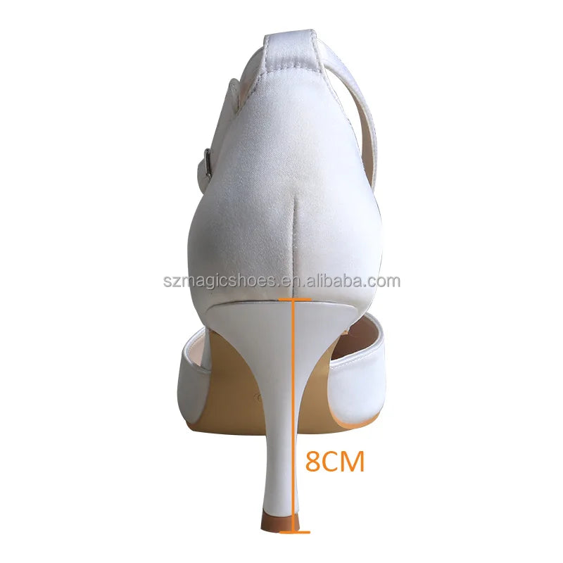 Customized White Shoes for Wedding Women Stiletto Heels