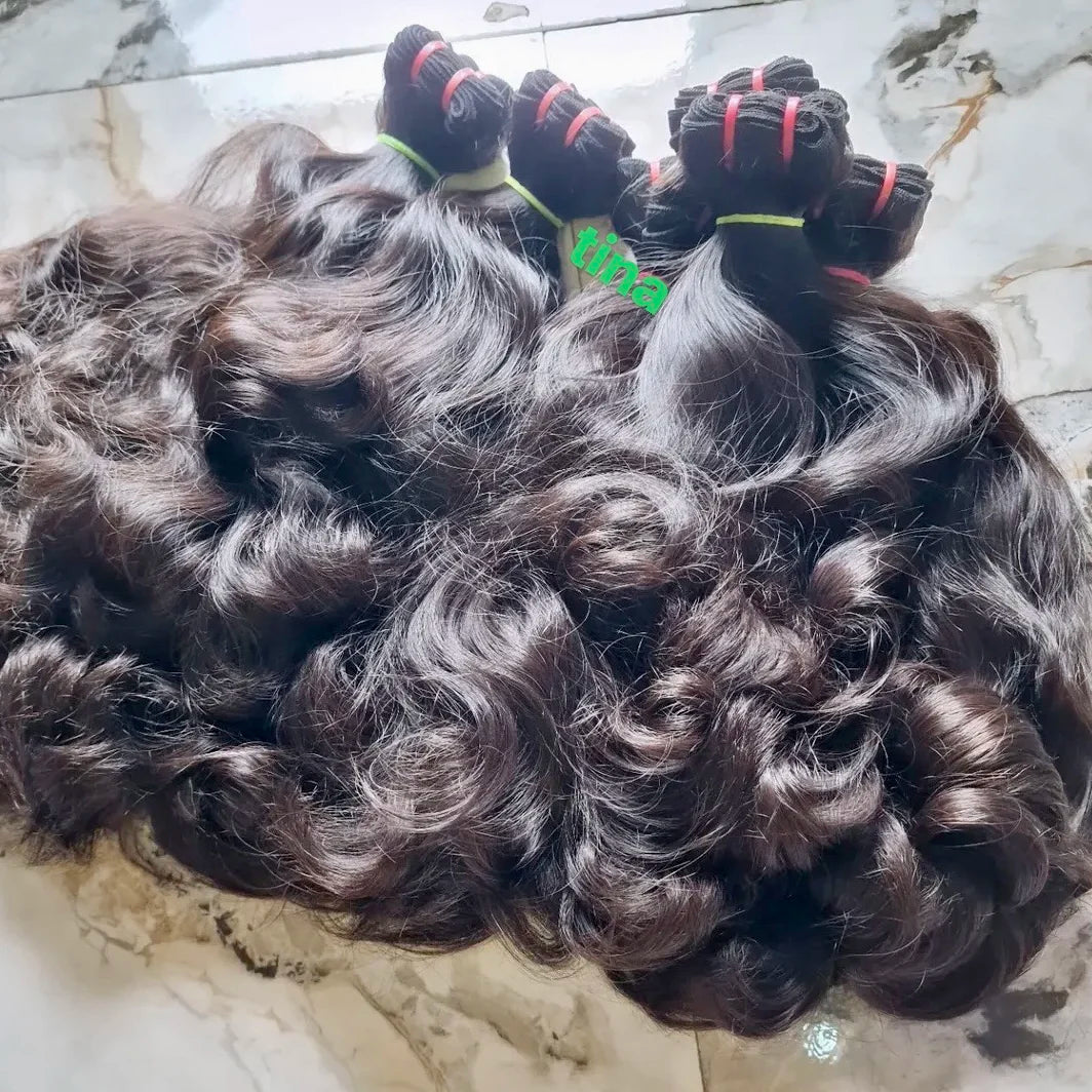 Natural Raw Human Hair 100% Cambodian Wavy Vietnamese Burmese Curly Hair Extensions Burmese Curly Indian Hair Bundle BouncyCurly