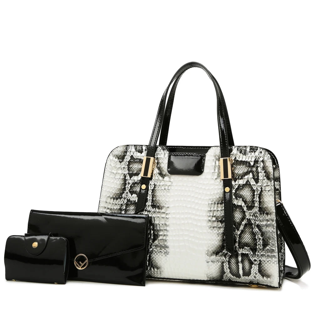 Pu Leather Hot Selling Purse Tote Bag Shoulder Bag 3 Pieces One Set Fashion Large Capacity Shoulder Bag