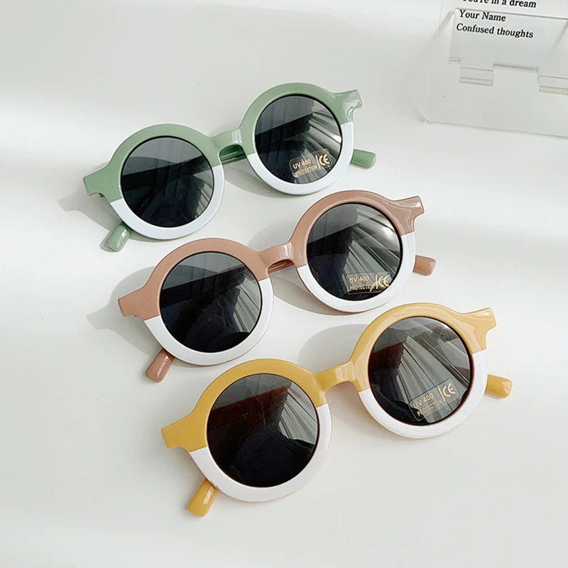 Classic  Children's Sunglasses Infant's Retro Solid Color Ultraviolet-proof Round Convenience Glasses Eyeglass for Kids