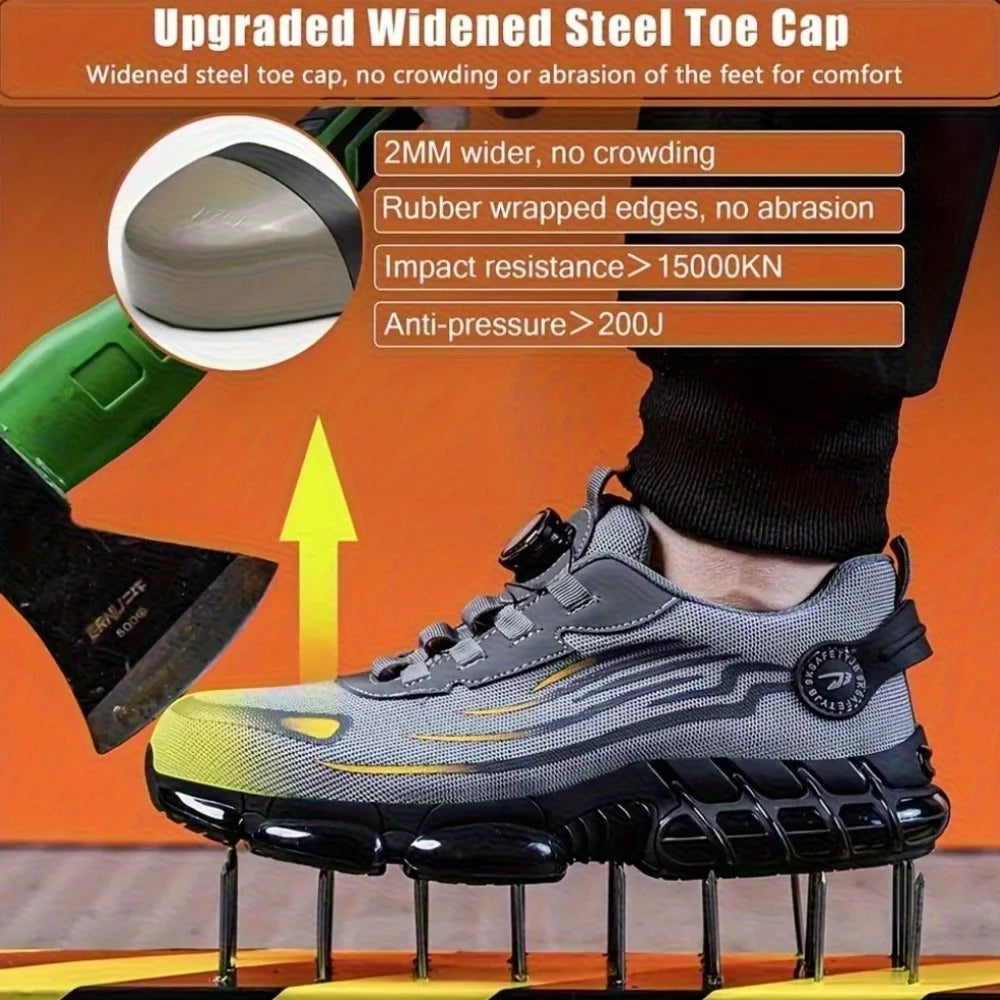 Men's teens Safety Shoes Are Suitable for Construction Work Leisure Sports Shoes Anti Puncture and Anti Smashing Steel Toe Shoes