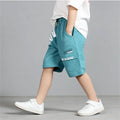 2026 New Summer Kids Boys Knitted Shorts Patchwork Striped Soft Cotton Sporty Shorts For Teenagers Big Boys 2-14 Years Wear