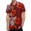New High Quality Design Custom Hawaii Polynesian Tribal Summer Breathable Quick Dry Short Sleeve Shirt Aloha Men Loose Shirts