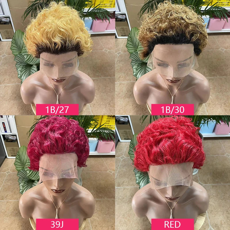 Cheap Brazilian Hair for Short Lace Front Wig 180% Density Virgin Remy for Lace Curly Bob