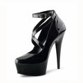classic sexy show pole dance shoes red female Sexy 17cm high heels simple PU material single model stage nightclub Pumps
