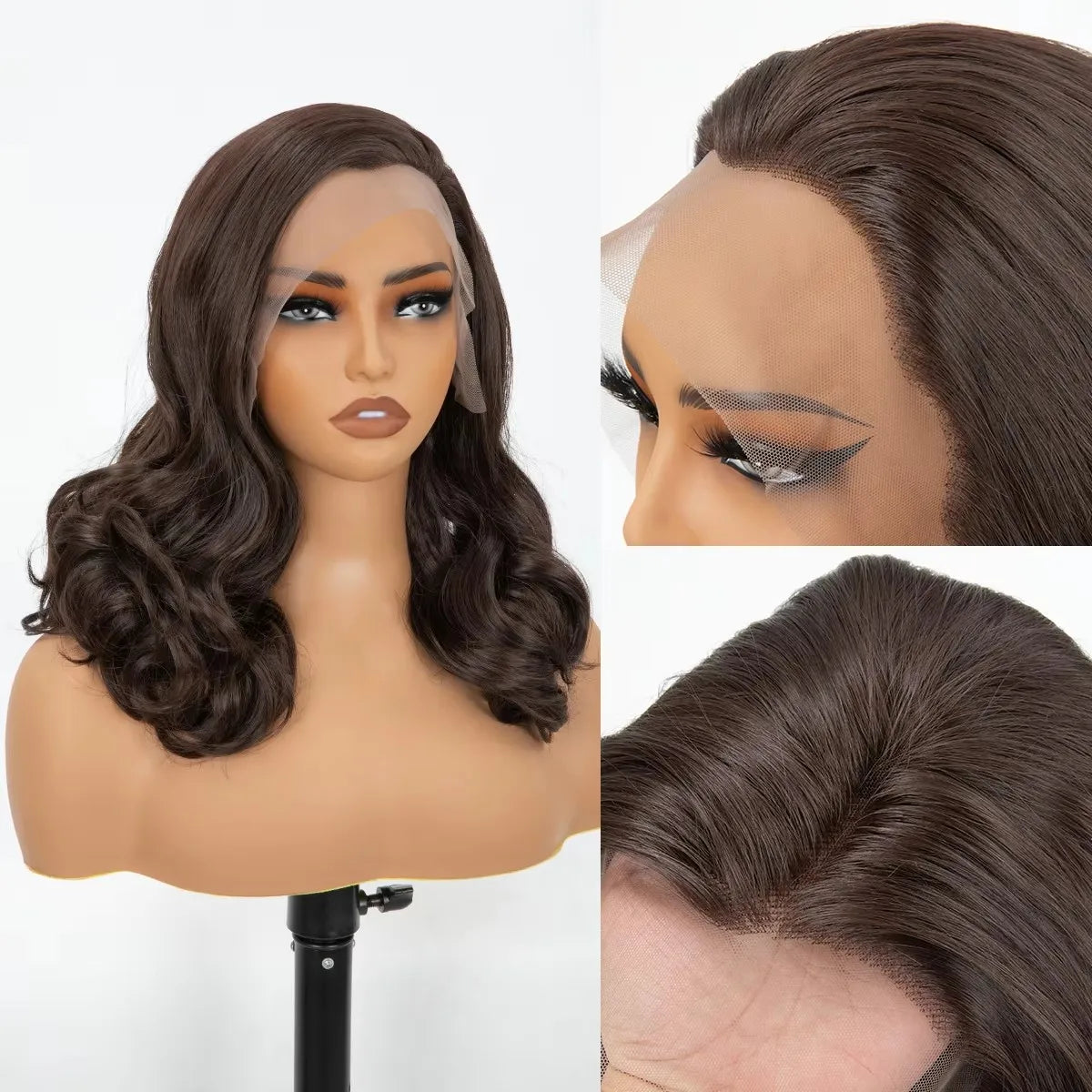 Natural Multiple Colors Long Synthetic Wig 13x4 HD Lace Frontal Heat Resistant Transparent Lace Wigs for Women 30 Inch