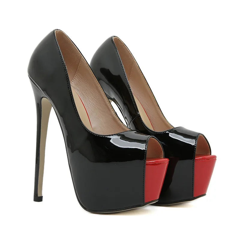 2026 Women's Super High 16CM Heels Platform Shoes New Lightweight Breathable Heel Pumps Thin Heel Parties Leather Upper