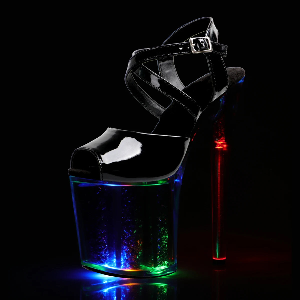 Catwalk 20cm Flash Shallow Peep Toe Nightclub Pole Dance Shoes Platform Sandals Women's Thin Heels Stripper Exotic Dancer Models
