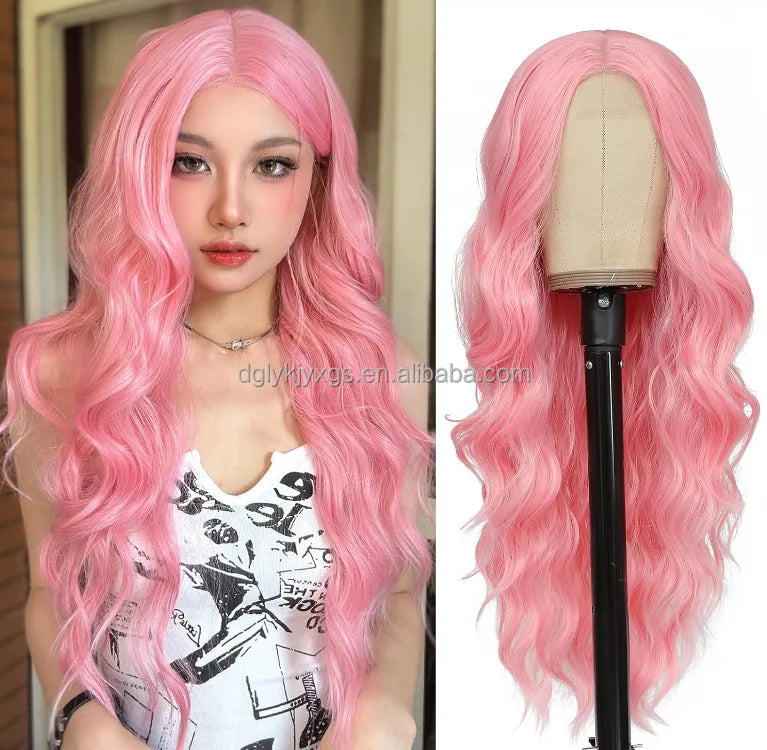 WL07 Small Area Lace Body Wave Synthetic Lace Wigs Lace Front Wigs Ombre Brown Mixed Blonde Water Wave Wig Women Hair