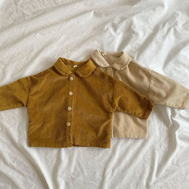 Kids Girls Coat Corduroy Shirt Tops Jacket