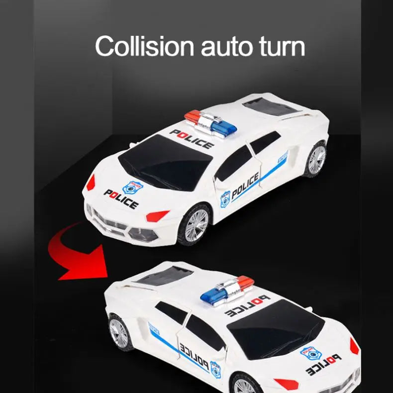 1-3 Children's Music Electric Rotary Universal Police Car Colorful Lights Toy Car