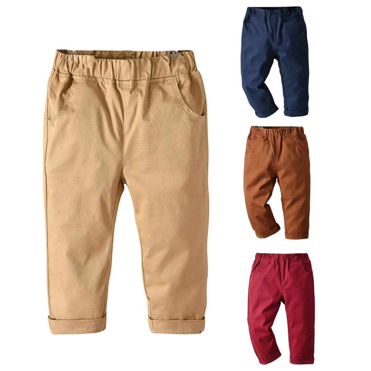 Children Pants Boy Sports Sweatpants Spring Toddler Kids Casual Pocket Solid Trousers Boys Clothes Age 1-5Year Cargo Pants