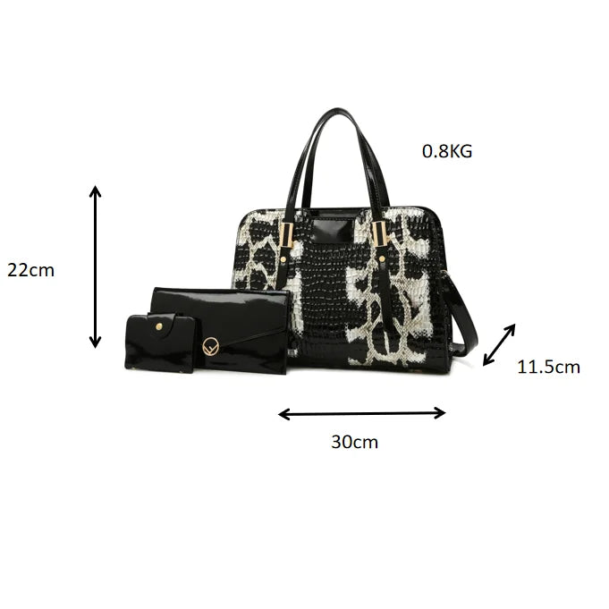 Pu Leather Hot Selling Purse Tote Bag Shoulder Bag 3 Pieces One Set Fashion Large Capacity Shoulder Bag
