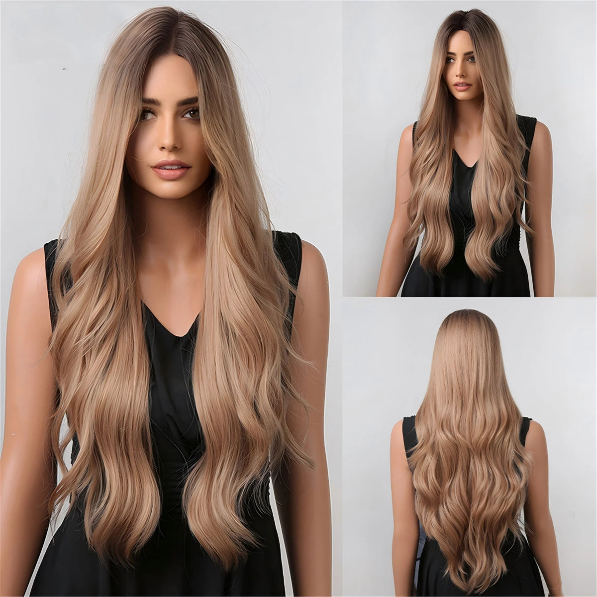 2026 Hot Selling 26 Inches Model Luxury Loose Wave Cascade Wig High Temperature Fiber 150% Density Heat Resistant Rose Mesh Net