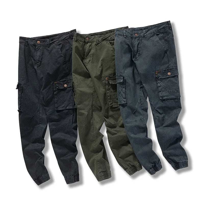 Wholesale Multi Pockets Army Green Cargo Trousers Jogger  Pants for Men