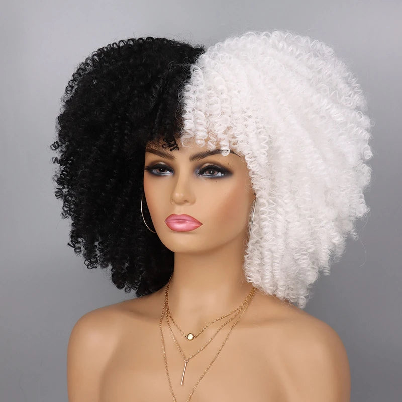 Cheap Price French Kinky Curl Curly Wig Neutral Short African for Cosplay Synthetic High Temperature Fiber Black Women's Wig