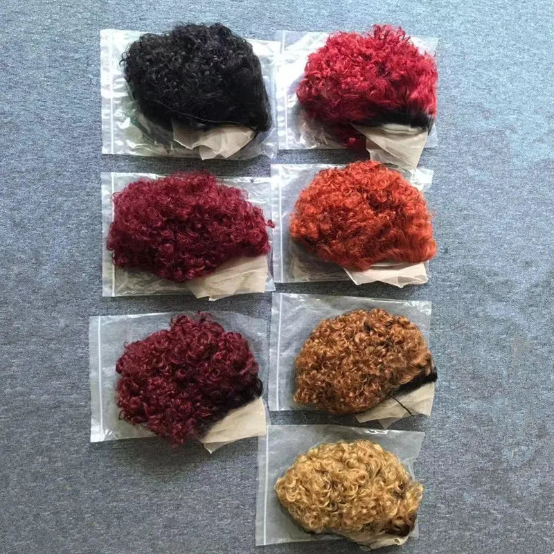Cheap Brazilian Hair for Short Lace Front Wig 180% Density Virgin Remy for Lace Curly Bob