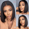 Natural Black Wig Short Bob Hair Synthetic Lace Front Wigs Heat Resistant Fiber Hair Glueless Soft Lace Replacement Wig Gifts