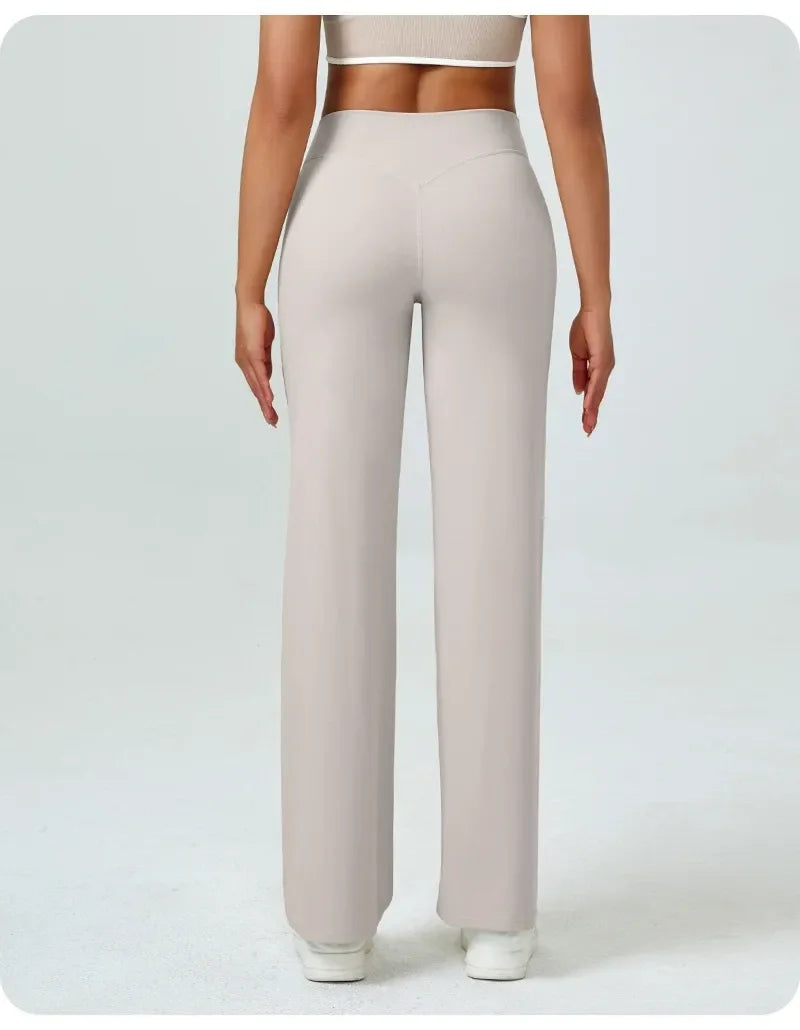 Active Pants High Waisted Straight Leg Yoga for Women Naked Feeling BuLifting Loose Fit Workout Trousers Slimming Gym