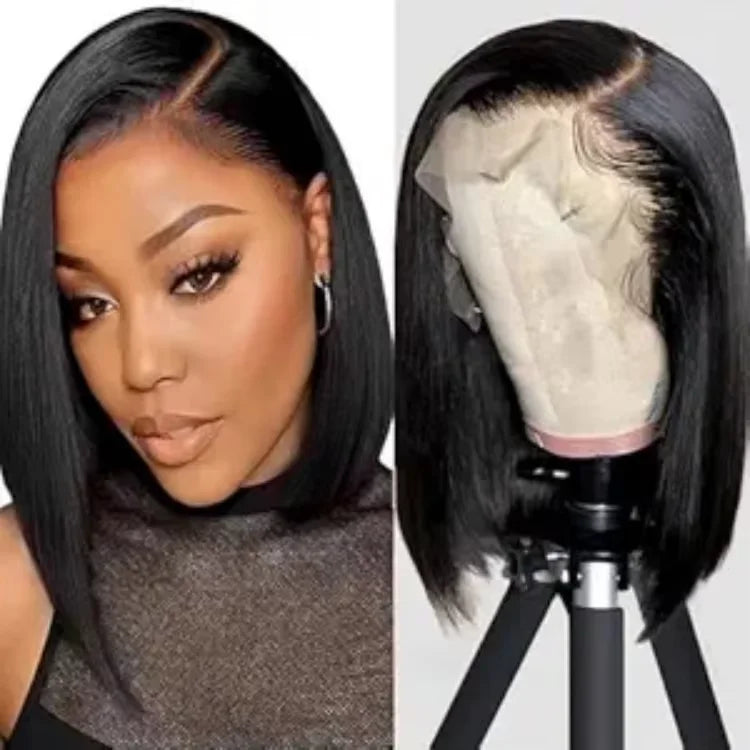 Wholesale Double Drawn Straight Bob Wig with 13x4 HD Full Lace Front Raw Virgin Cuticle Aligned 100% Human Hair for Black Women