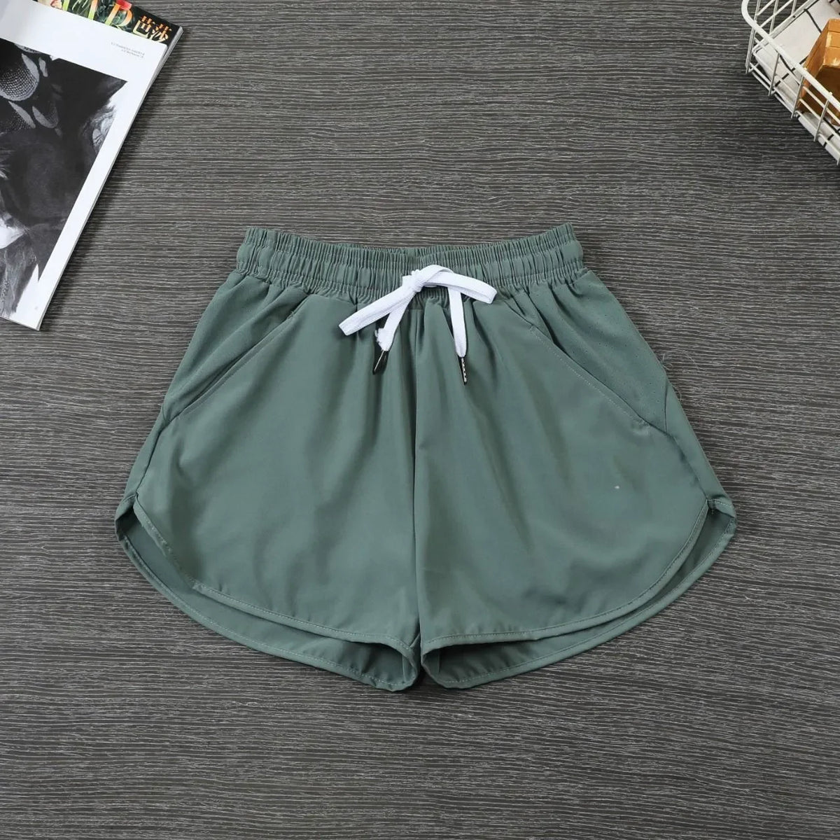 Yoga Stretch Shorts Women Shorts Luxury Waist Elastic Band Letters Shorts Casual Lady Yoga Slimming Wide Leg