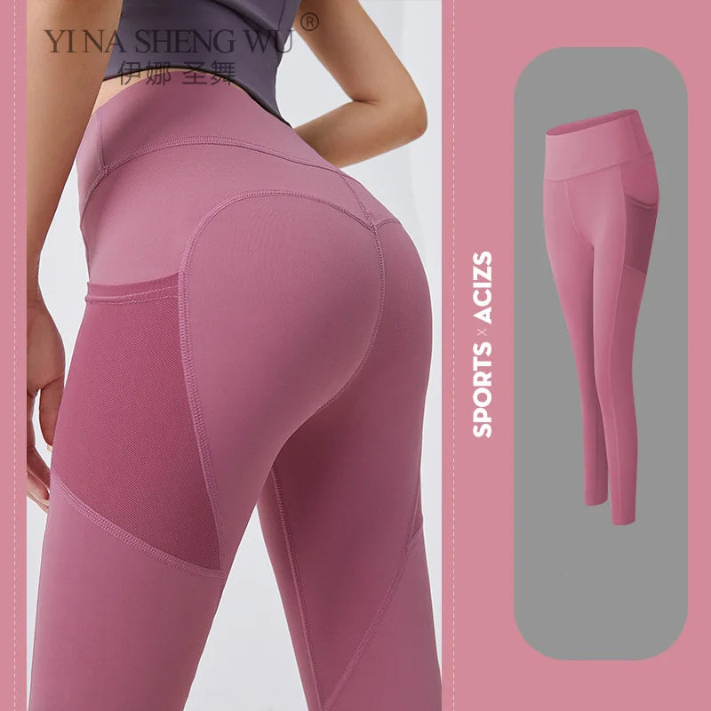 Sport Pants Women with Pocket Sport Leggings Sport Girl Gym Leggings Women Tummy Control Jogging Tights Female Fitness Pants New