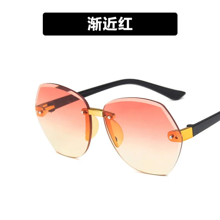 New Fashion Sunglasses for Kids Punk Oversize irregular Frameless Polygon UV400 Glasses Children Oculos De Sol Masculino