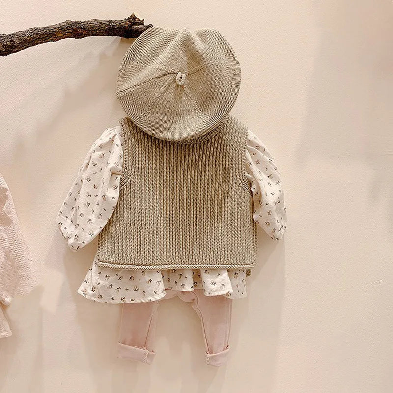 Baby Girls Sweaters Baby Girl Solid Sleeveless Pullover Vest Baby Boys Sweaters Knit Vest Kids Toddler Autumn Outerwear