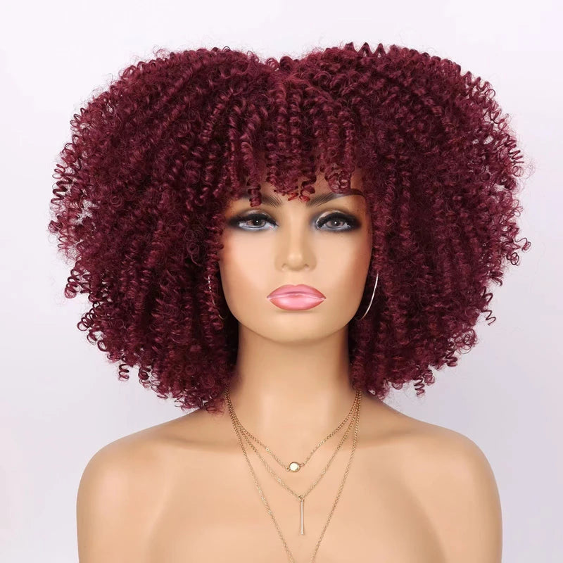 Cheap Price French Kinky Curl Curly Wig Neutral Short African for Cosplay Synthetic High Temperature Fiber Black Women's Wig