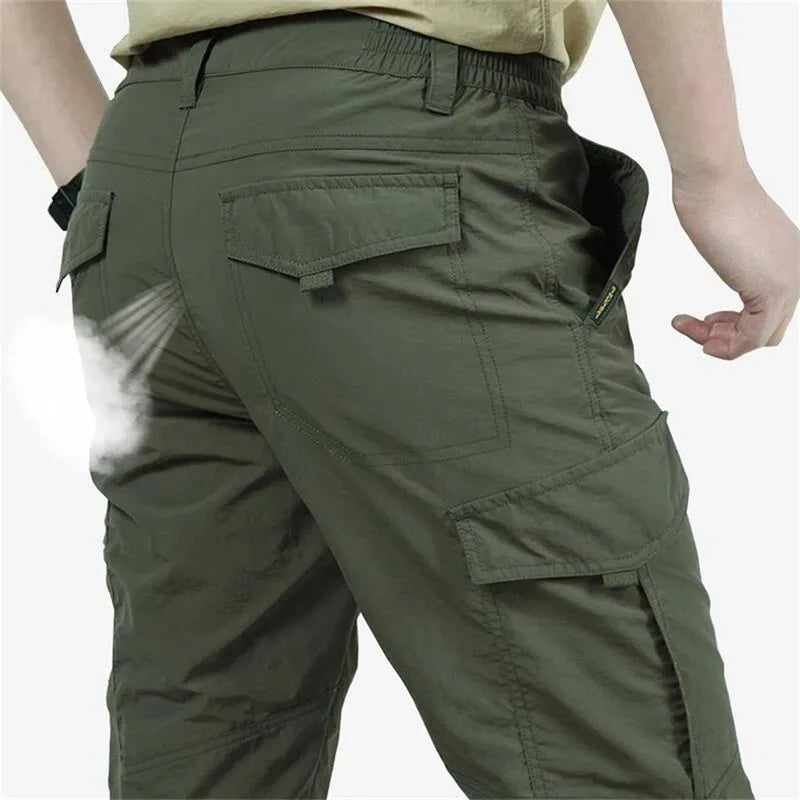Men's Summer Quick Dry Trousers Lightweight Tactical Pants Thin Casual Breathable Cargo Pants ArmyMilitary Style Long Trousers